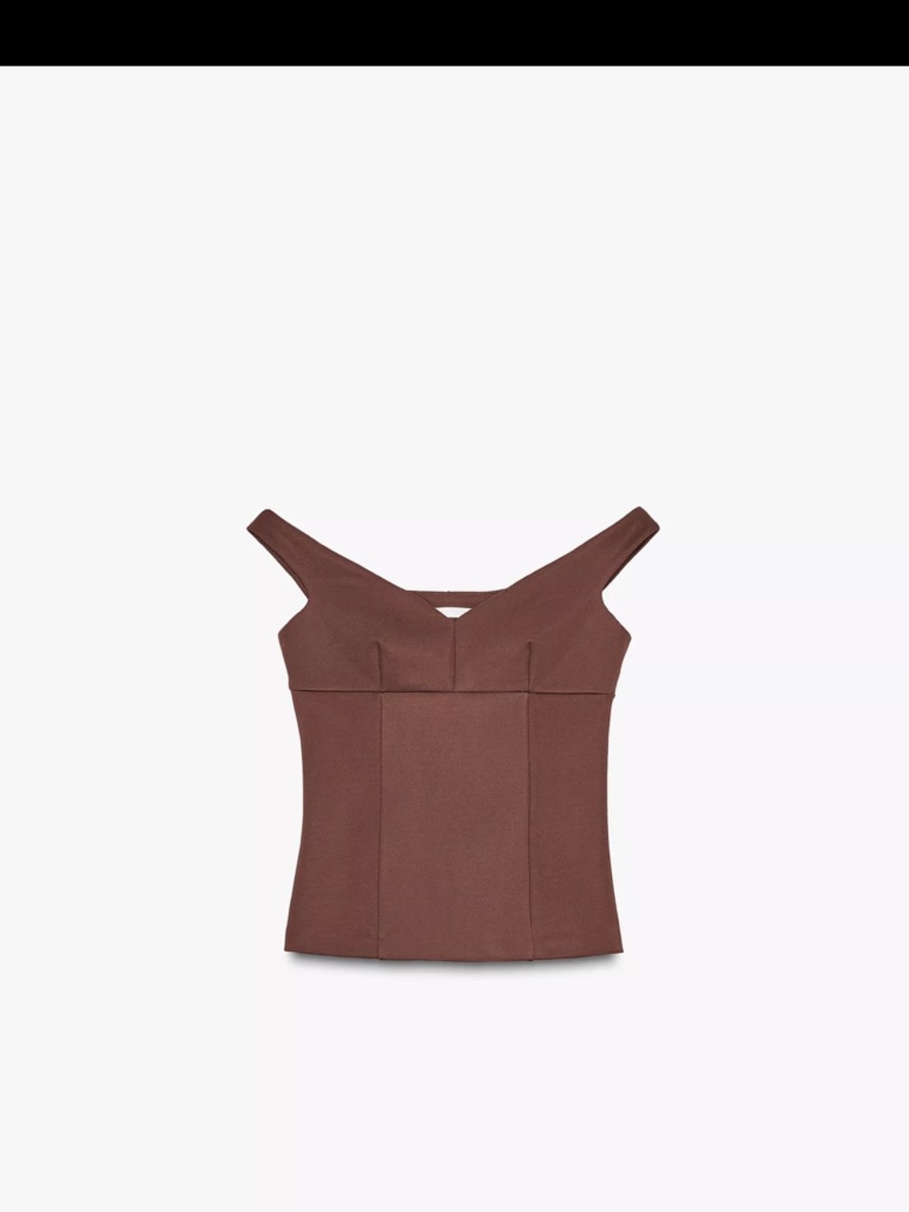 Zara Brown Off-Shoulder Structured Camisole
